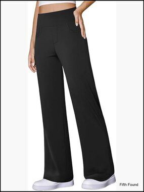 Wide Leg Yoga Pants with Pockets High Waist Stretch Work Lounge Pants